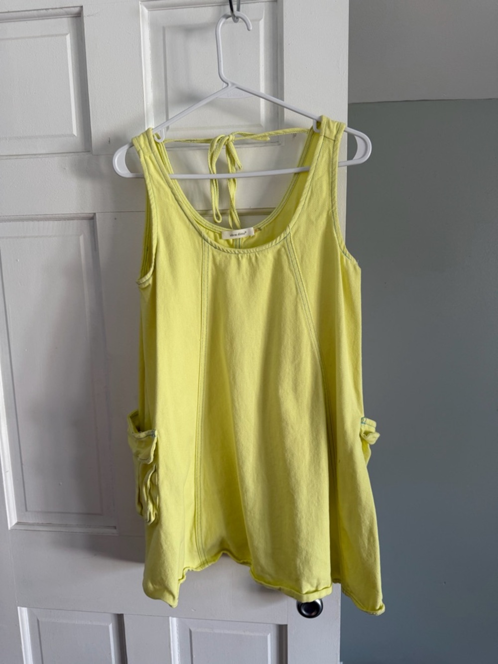 Butter Yellow Denim Cargo Dress
